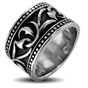  316L Stainless Steel Tribal Twisted Vine Armor Wide Ring 