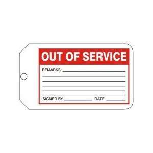  OUT OF SERVICE Tags RV Plastic (5 7/8 x 3 3/8)   1 Pack 