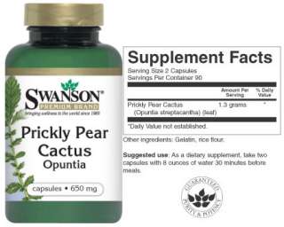 Prickly Pear Cactus Opuntia Nopal Lower Blood Sugar, 180 Capsules 