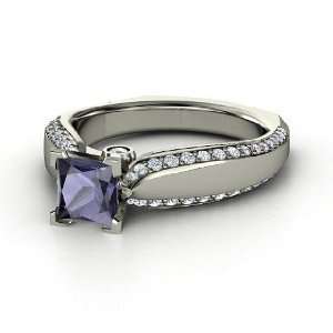  Aurora Ring, Princess Iolite Sterling Silver Ring with 