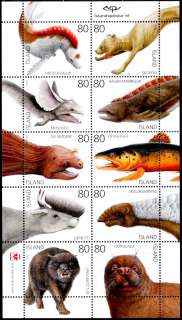 Iceland 2009 Mythical Creatures sheet of 10 MNH  