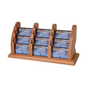  Wood Business Card Holder With Nine Business Card Pockets 