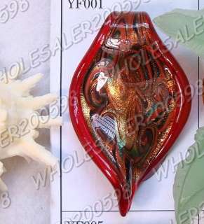 WHOLESALE 12PCS 75*45MM Lampwork Glass Pendants FREE  