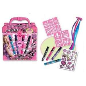    Hot Focus Washable Peace Glitter Tattoo and Hair Set Toys & Games