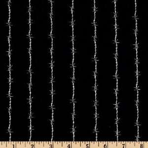  44 Wide The Real McCoy Barbed Wire Black Fabric By The 