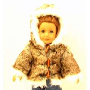  American Girl Doll Clothes Brown Faux Fur Parka Toys 