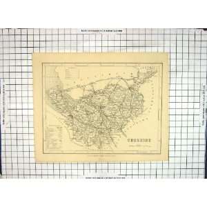   Map Cheshire England Chester River Mersey Stockport