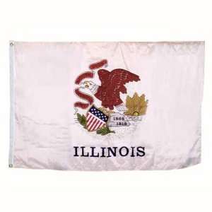  Illinois Flag 5X8 Foot Nylon Patio, Lawn & Garden