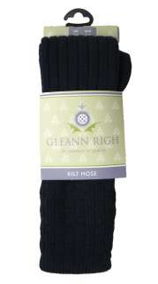 Black Green Ecru Navy Charcoal Merino Wool Kilt Hose BN  