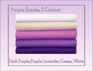 WOOL FELT Fabric Squares Purple Shades, 5 Colours  