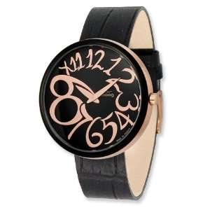  Moog Rose Satin Stnlss Stl/Black Dial/Rose Mrkrs Watch 