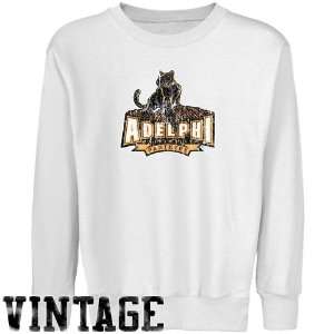 NCAA Adelphi University Panthers Youth White Distressed Logo Vintage 