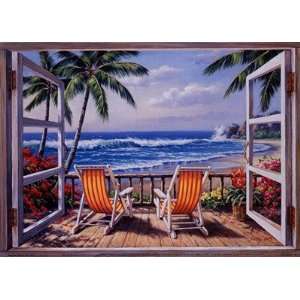  Tropical Terrace for Two Finest LAMINATED Print Sung Kim 