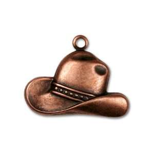    Antique Copper Plated Cowboy Hat Charm Arts, Crafts & Sewing