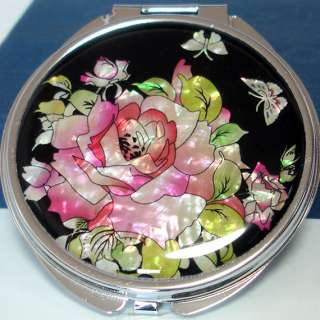 MOP Red Rose Flower Design Compact Cosmetic Purse Makeup Handbag 