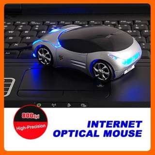 3D Car Optical USB Mouse for PC Laptop&Computer  Silver  