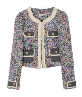 New Womens MultiColor Boucle Tweed Jacket sz S / M / L  
