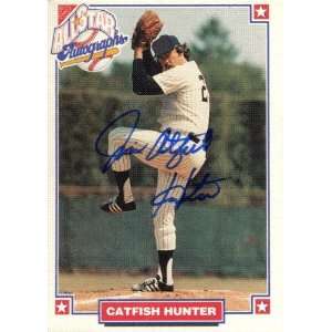 Catfish Hunter Autographed/Hand Signed 1993 Nabisco All Star Card 