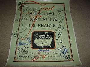 First Augusta National Golf Club 1934 Signed 27 Winners  