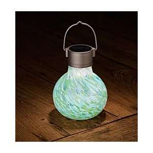  Outdoor Solar Tea Lantern   Blue Green Luminescent Hand 