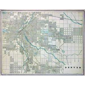  Cram 1892 Antique Map of Denver