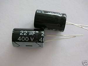 50PCS, 400V 22UF Radial Electrolytic Capacitor  