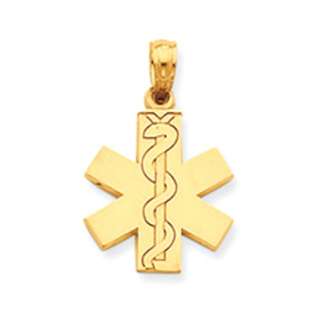 14k Yellow Gold Paramedic/EMT Symbol Charm  