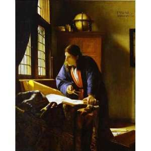   Made Oil Reproduction   Jan Vermeer   50 x 64 inches   The Geographer