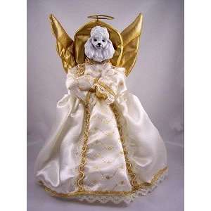  White Poodle Angel Christmas Tree Topper