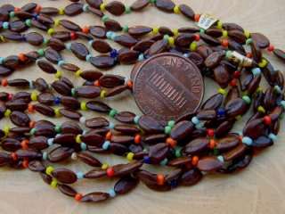 Vintage 46 Inch Apple Seed Glass Seed Bead Necklaces  
