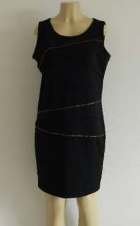 MICHAEL KORS black body con dress with zipper gold detail size 12 