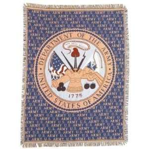  Department of the Army Military Afghan Throw Tapestry   50 