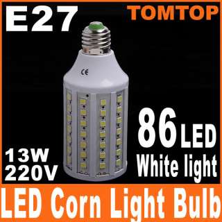 E27 13W 220V 360° 86 LED White LED SMD Corn Light Bulb Lamp  