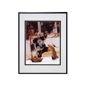 Gerry Cheevers Save Double Matted 8 X 10 Photograph in 