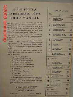 1948 1949 Pontiac Hydra Matic Drive Shop Manual Vintage  
