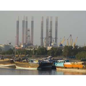 Jackup Rigs, Sharjah, United Arab Emirates, Middle East Stretched 