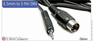 5M   3.5MM STEREO PLUG JACK TO 5 PIN DIN CABLE LEAD  