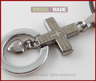 S157 Bible Prayer Cross Stainless Steel Mens Pendant  