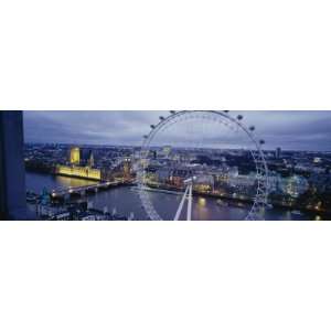 Ferris Wheel in a City, Millennium Wheel, London, England Photographic 
