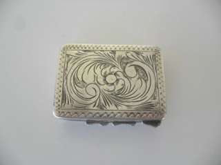 Vintage Snuff or Pill Box Marked 800 Silver  