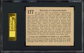 1938 Gum Inc. Horrors of War #177 Mute Signs SGC 84  