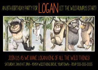 Where the Wild Things Are Invitation for Birthday Party  