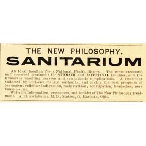   Philosophy Sanitarium Marietta OH   Original Print Ad