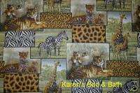 African Plains Safari Wildlife Animals Curtain Tiers  