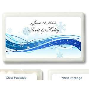 Wedding Favors Snowflake Banner Design Winter Theme Personalized Mint 
