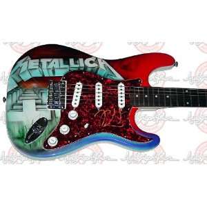   Autographed Signed RARE PEARL AIRBRUSH Guitar 