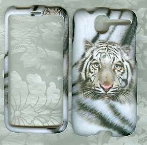 rubberized white tiger HTC Desire 6275 case phone hard snap on cover 