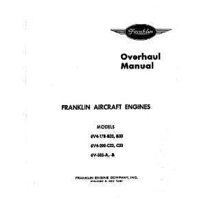  Franklin 6V4 178  200  335 Aircraft Engine Overhaul Manual 