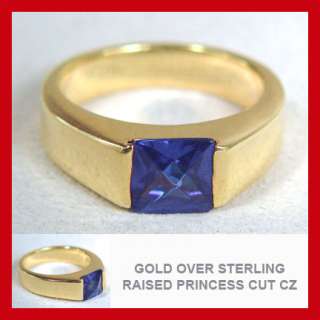   on 925 STERLING RING & BLUE CZ WITH FAST  #664  