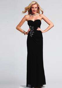 BRAND NEW FAVIANA 6714 BLACK STRAPLESS COCKTAIL EVENING DRESS GOWN 4 